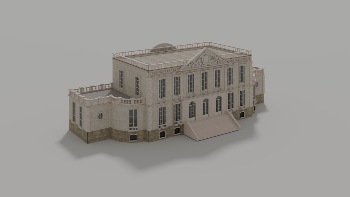 Reference render of the latest château; interactive view is loading.